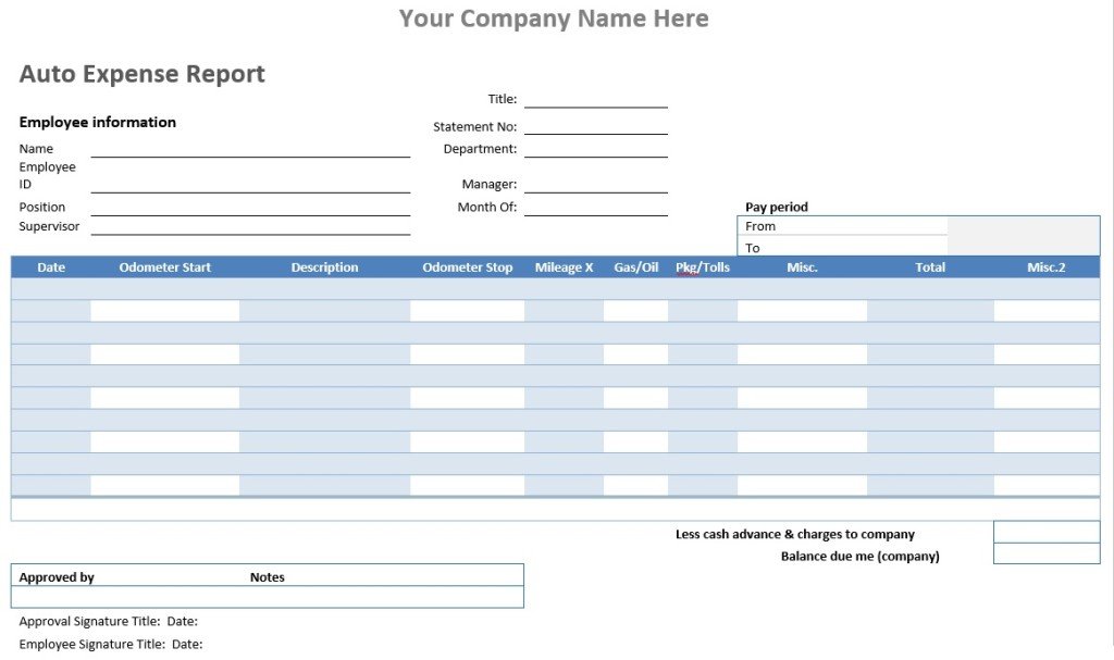 Microsoft Templates For Expense Reports