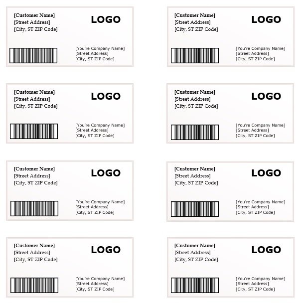 Ms Word Shipping Label Template