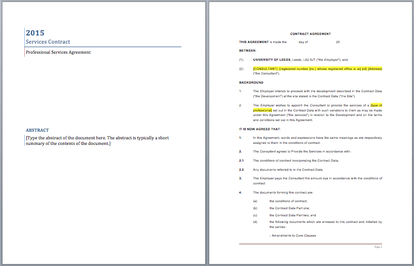 Professional Services Contract Template