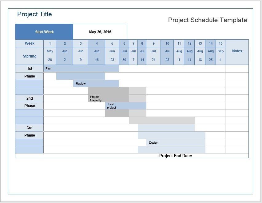 Project Schedule Templates - Word Templates for Free Download