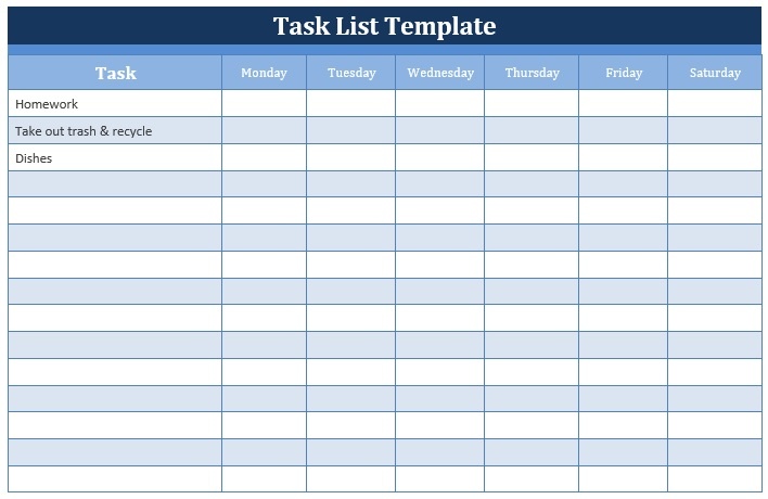 Task List Templates Word Templates For Free Download