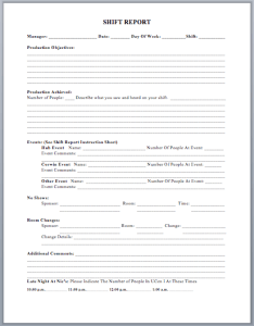 Production Shift Report Template Word Templates for Free Download