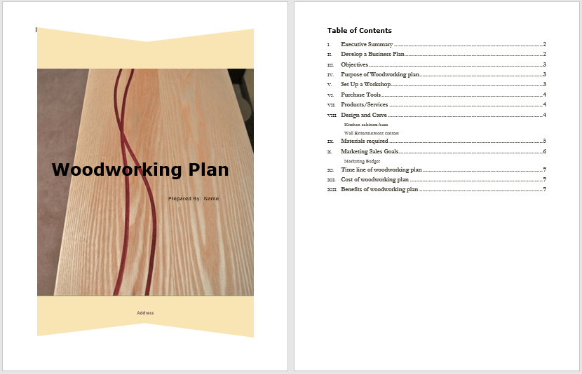 wood work business plan