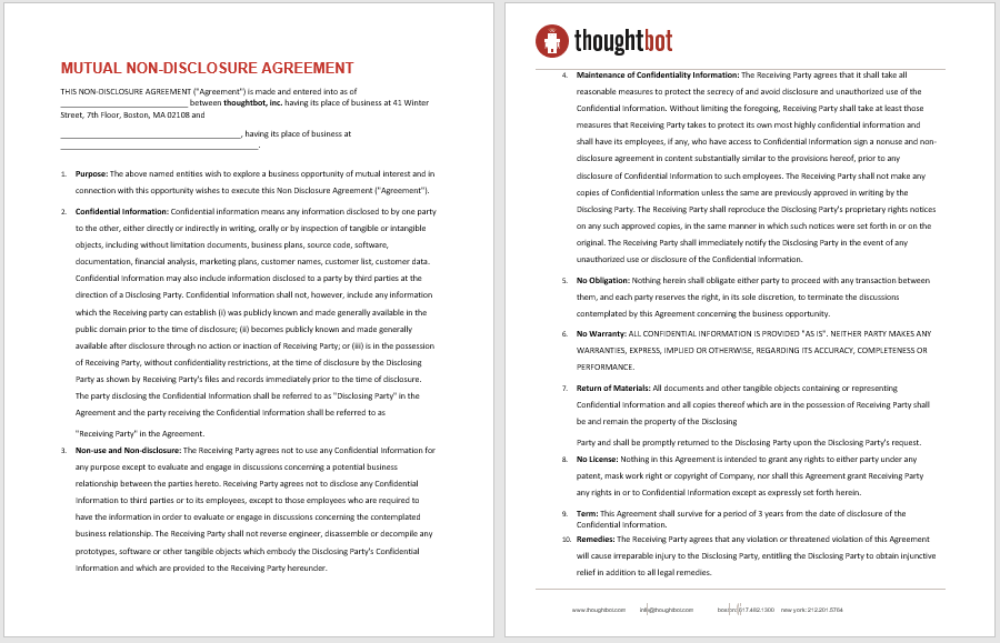 Non Disclosure Agreement Template 03