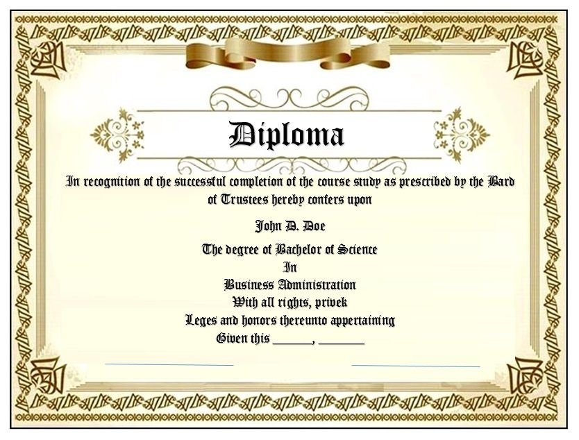 Microsoft Word Diploma Template