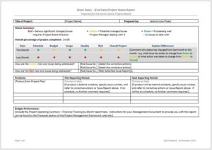 project status report template 10