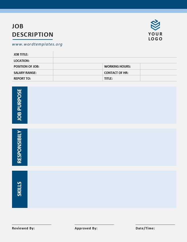 Job Description Template Word Templates for Free Download