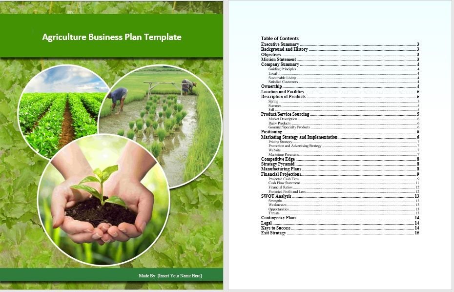 a sample of agricultural business plan