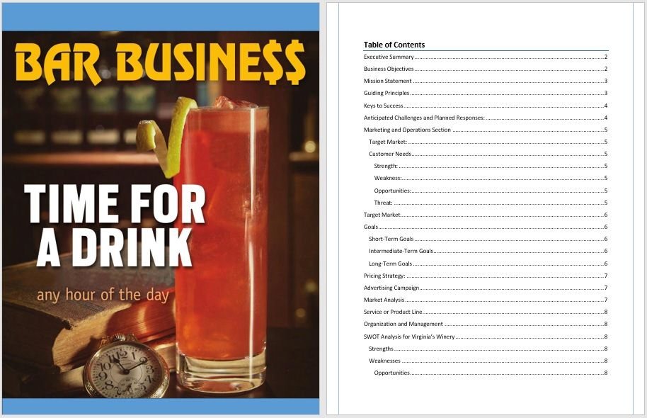 beverage business plan sample pdf