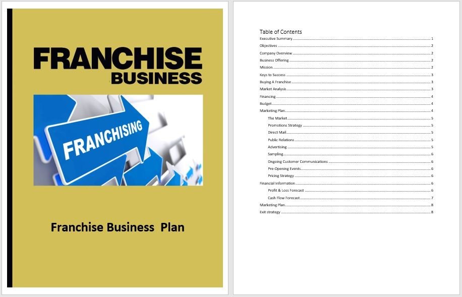 business plan for a franchise example