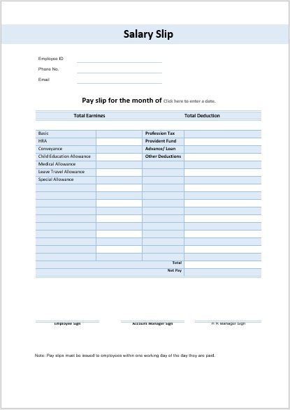 32 Salary Slip Format & Templates - Word Templates for Free Download