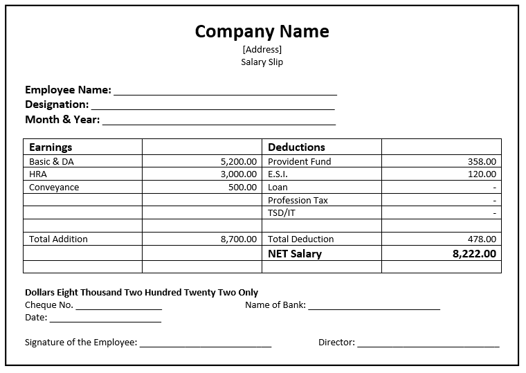 32 Salary Slip Format Templates Word Templates For Free Download