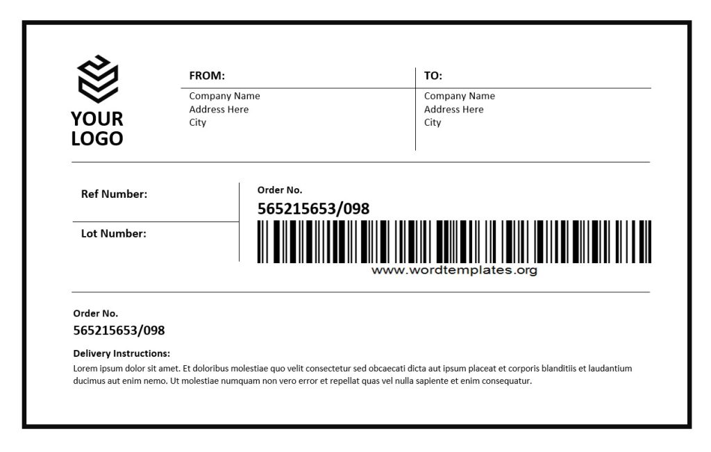 Free Shipping Label Templates Word Templates for Free Download