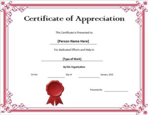 11 Free Appreciation Certificate Templates - Word Templates for Free ...