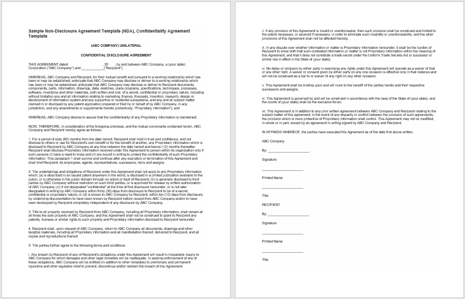 Non Disclosure Agreement Template 06