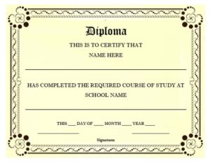 Diploma Certificate Template 17 | Word Templates for Free Download