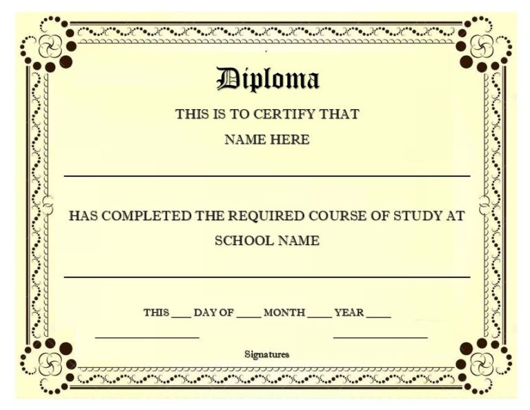 Free School Degree Certificate Templates | Word Templates for Free Download