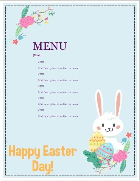 Easter-Party-Menu-Template