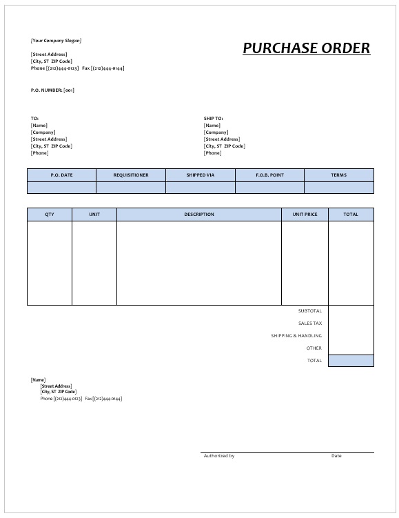 Purchase Order Template 10