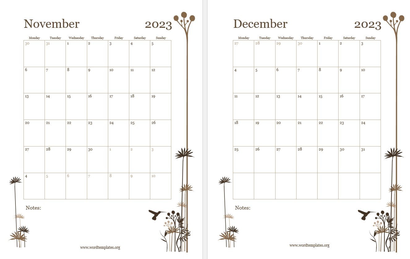 Printable Calendar Templates Word Templates for Free Download