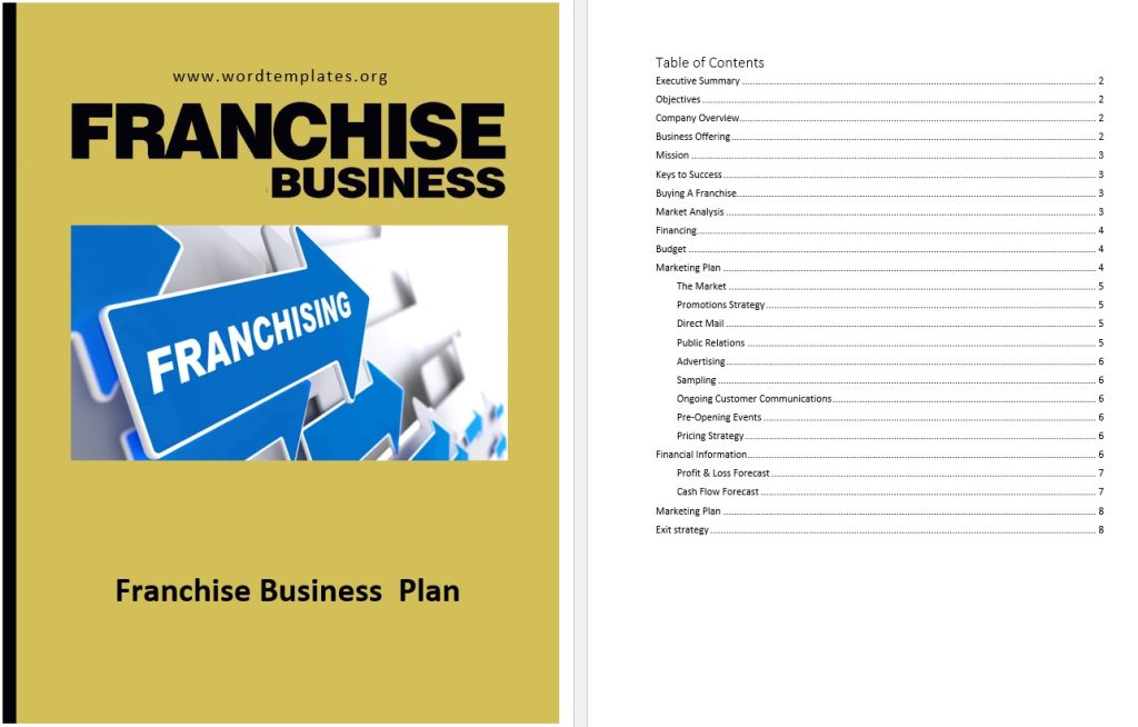 Franchise-Business-Plan-Template | Word Templates for Free Download