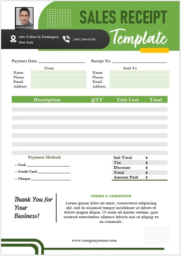 Sales Receipt Template 01