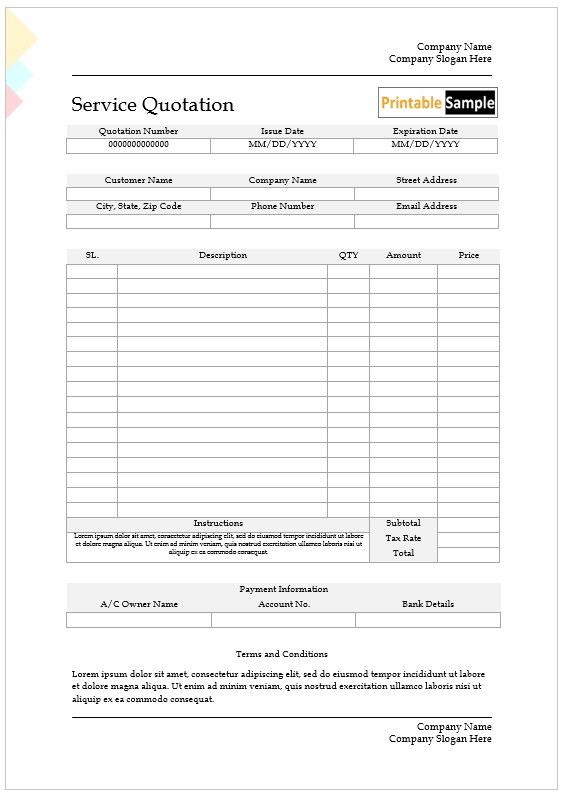 Service Quotation Document