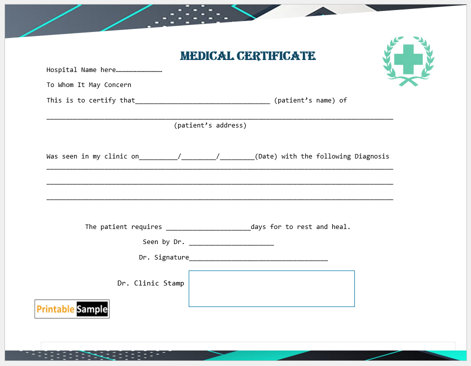 medical certificate template 12