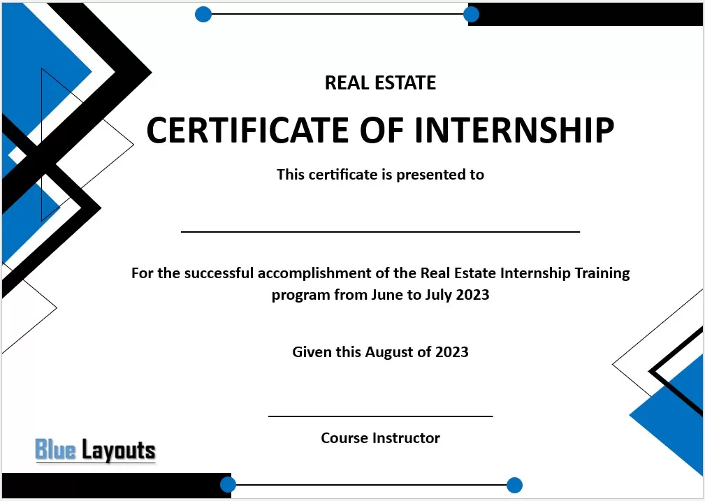 Internship Certificate Template 02