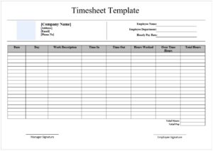 Timesheet Word Template 01
