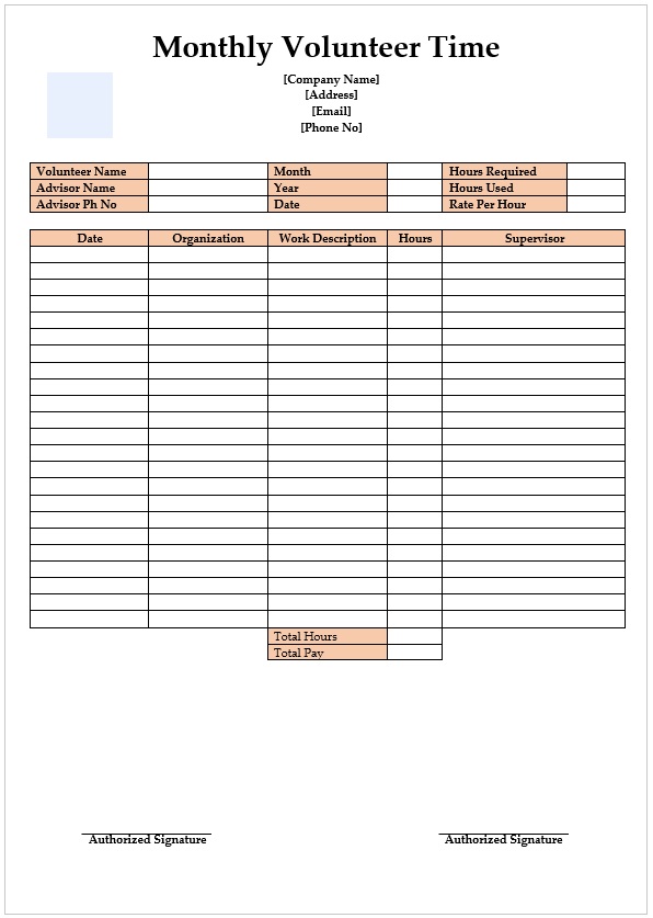 Timesheet Word Template 02